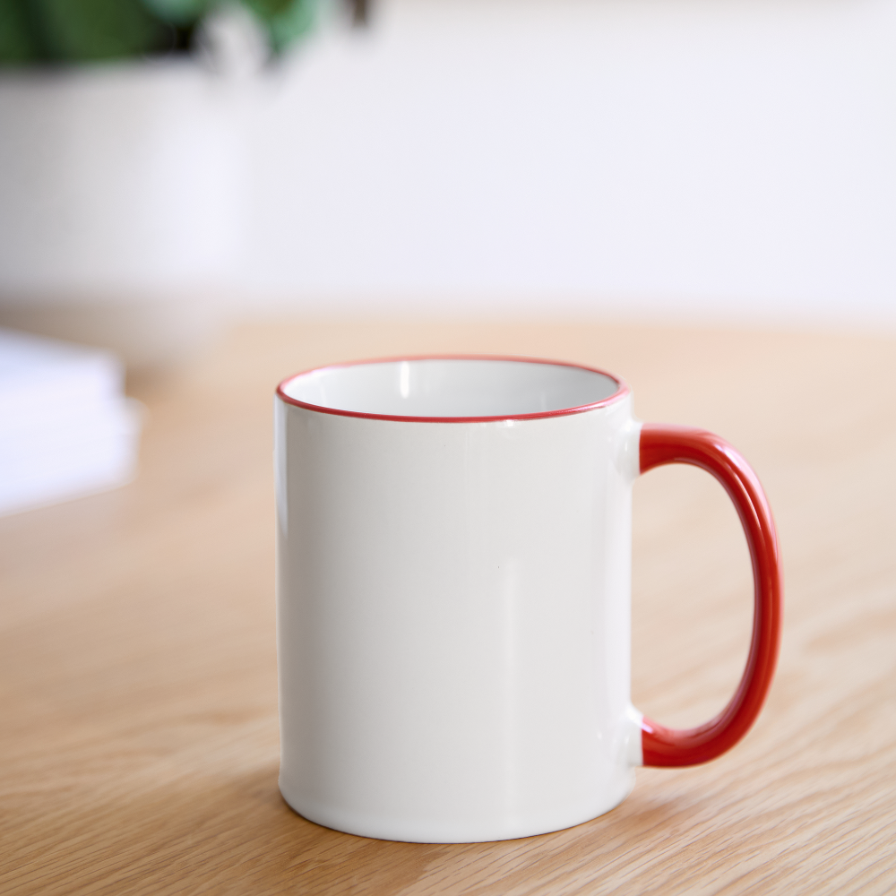 Mug panoramique contrasté et blanc - blanc/rouge