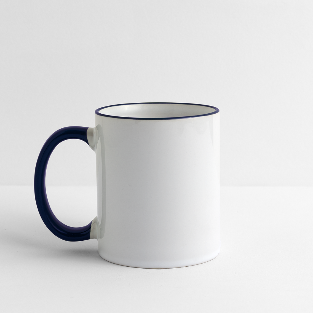 Mug panoramique contrasté et blanc - blanc/bleu cobalt