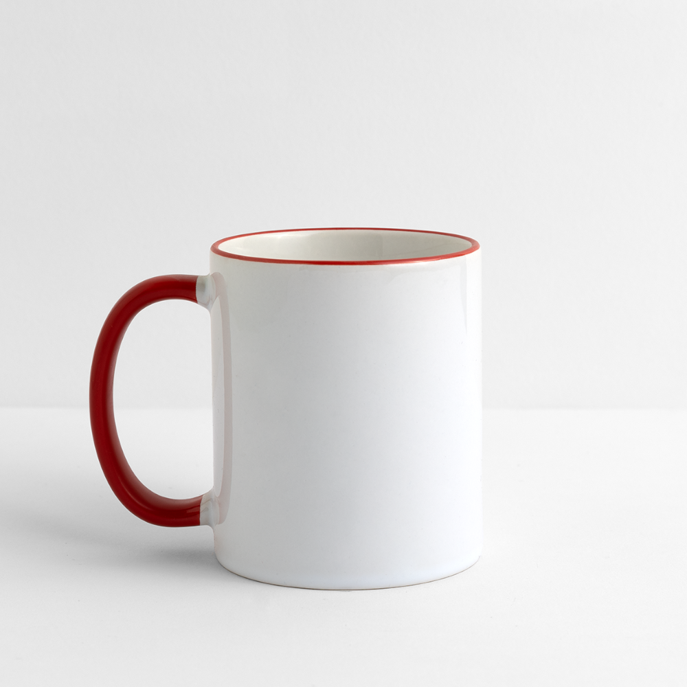 Mug panoramique contrasté et blanc - blanc/rouge