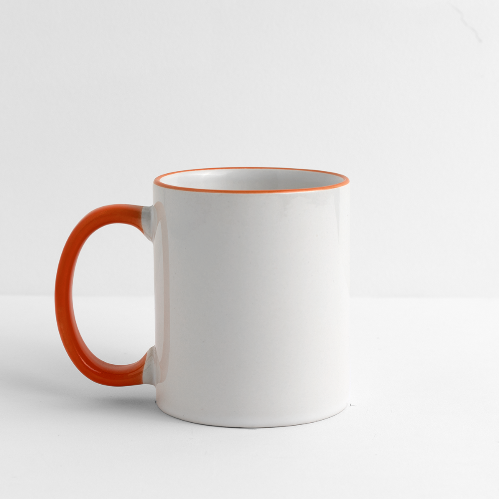 Mug panoramique contrasté et blanc - blanc/orange