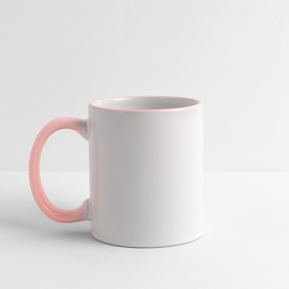 Mug panoramique contrasté et blanc - blanc/rose