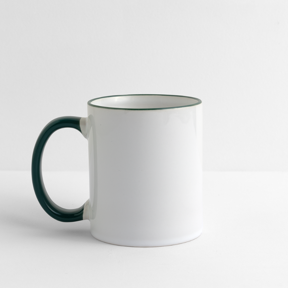 Mug panoramique contrasté et blanc - blanc/vert foncé