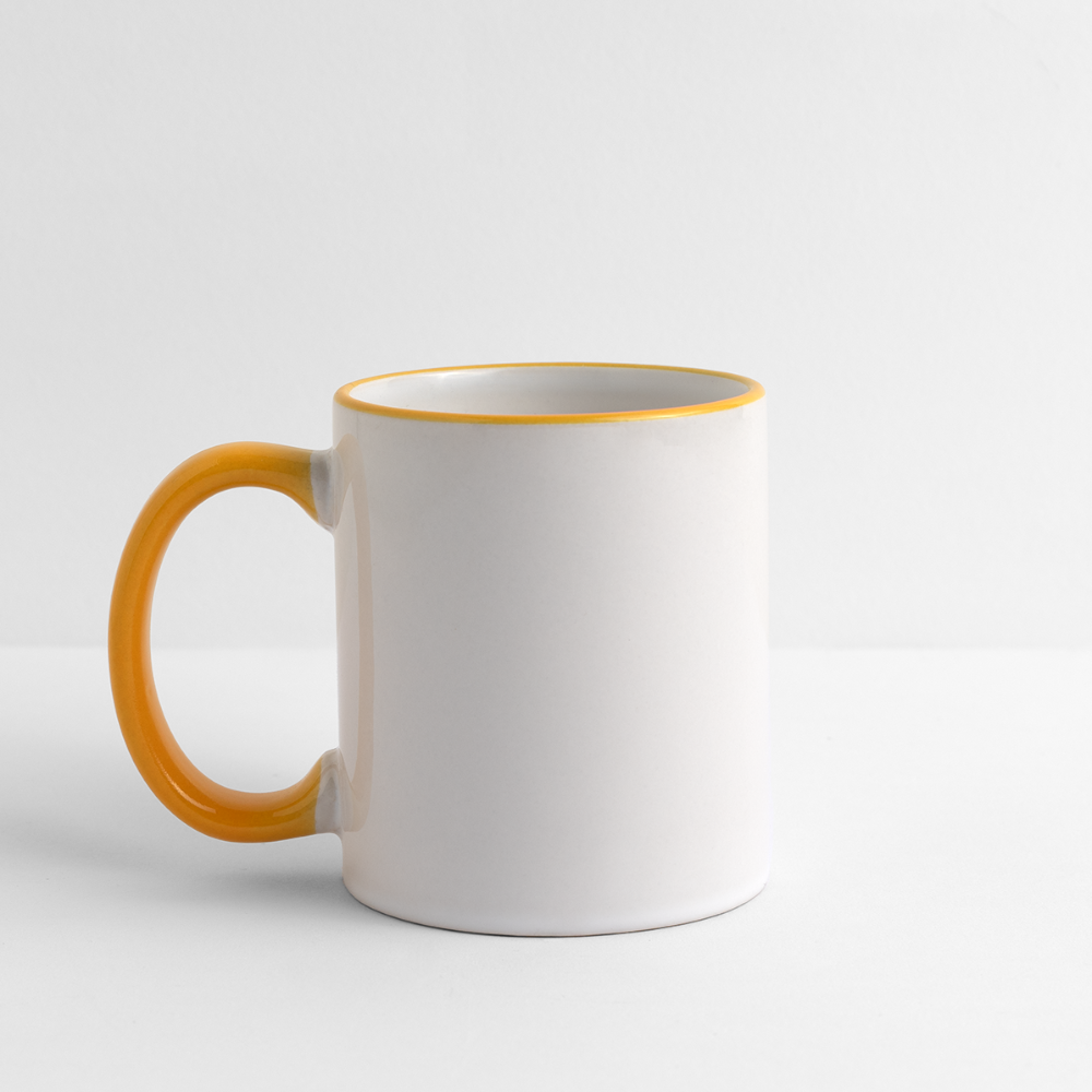 Mug panoramique contrasté et blanc - blanc/jaune