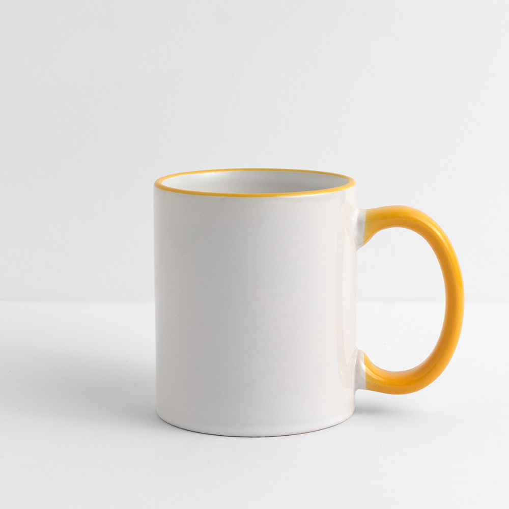 Mug panoramique contrasté et blanc - blanc/jaune