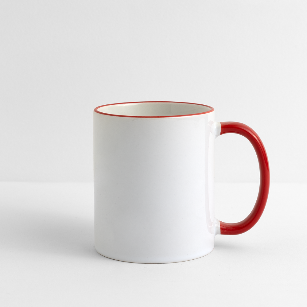 Mug panoramique contrasté et blanc - blanc/rouge