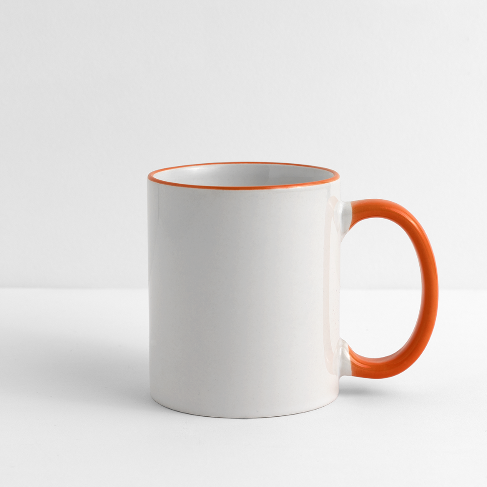 Mug panoramique contrasté et blanc - blanc/orange