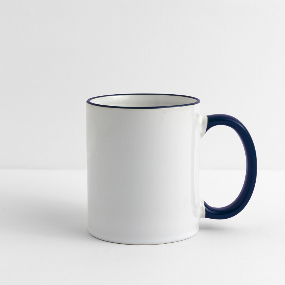 Mug panoramique contrasté et blanc - blanc/bleu cobalt