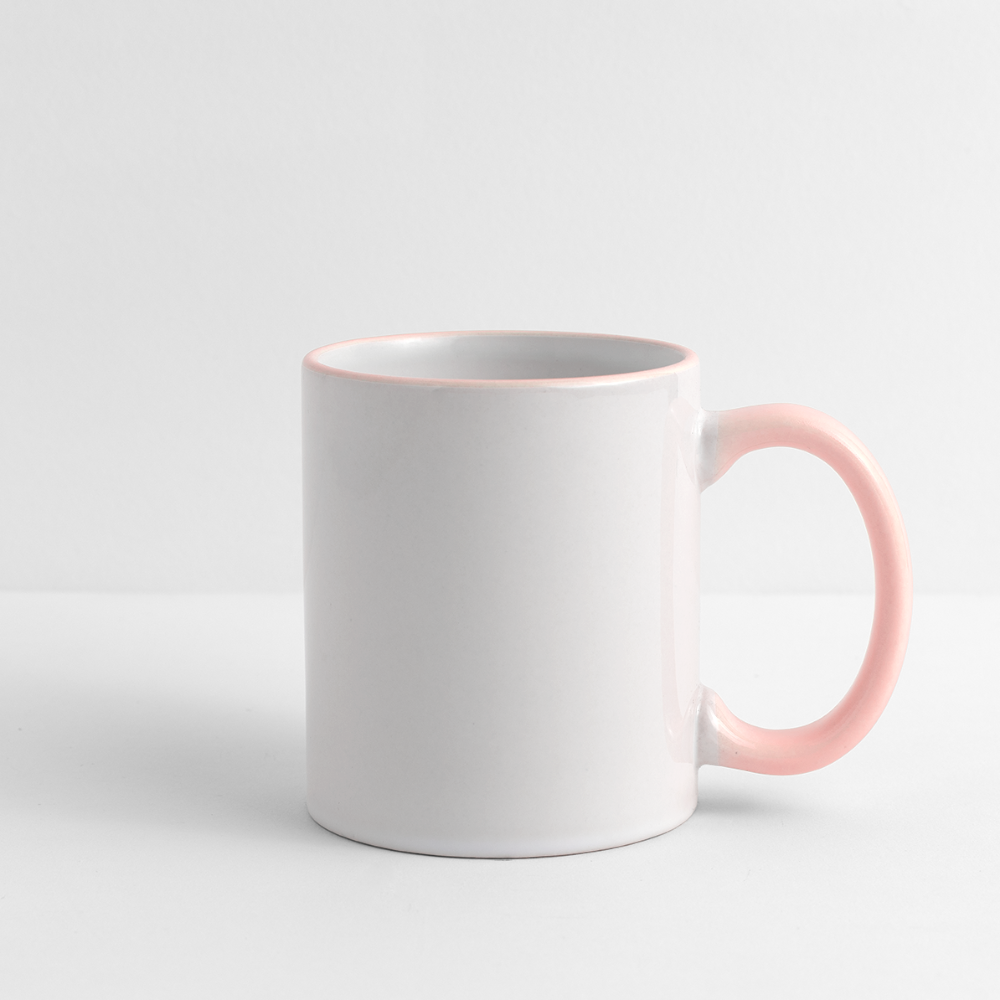 Mug panoramique contrasté et blanc - blanc/rose