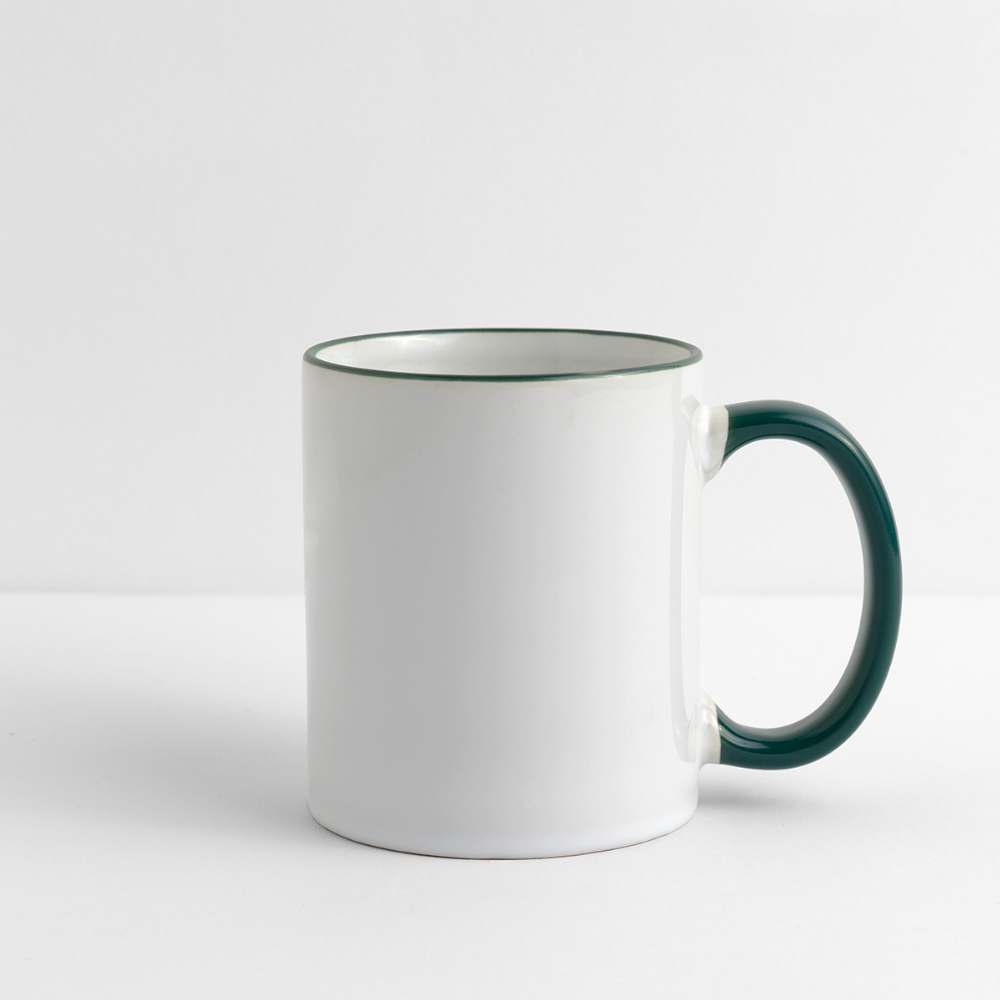 Mug panoramique contrasté et blanc - blanc/vert foncé